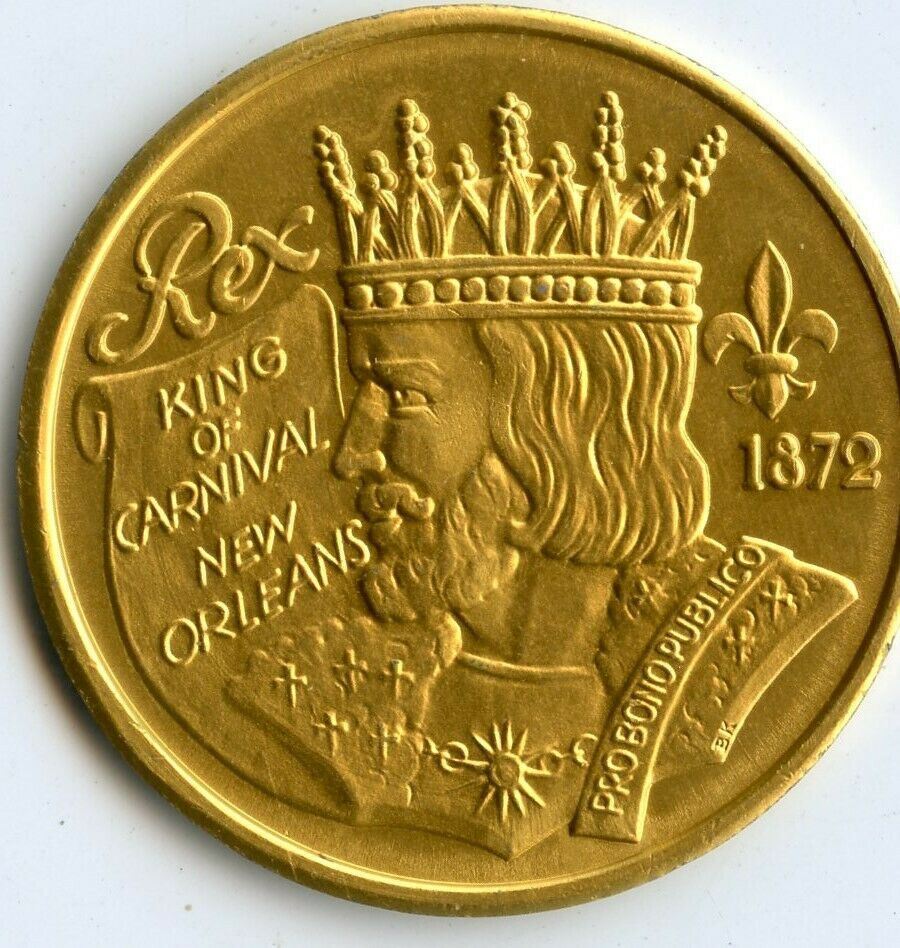 Mardi Gras Doubloon Krewe of Rex 1973 Aluminum Gold | eBay