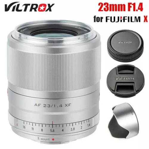 Objectif argent à grande ouverture Viltrox 23 mm F1,4 pour appareil photo Fuji X-T4 T3