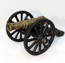 Vtg Die Cast Metal and Brass CANNON USA Miniature Toy