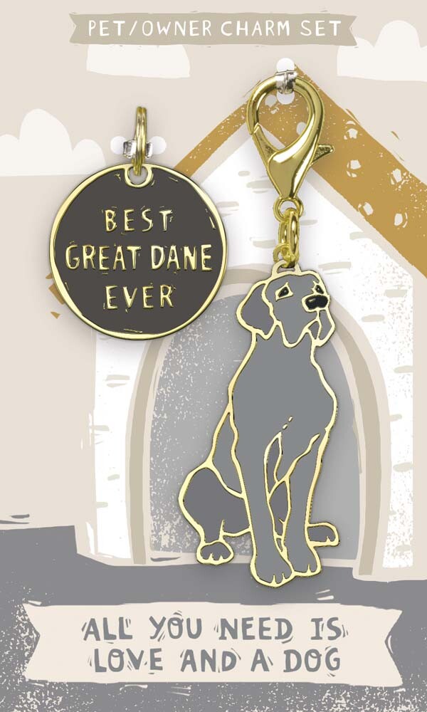 Great Dane Collar Tag and Charm Set
