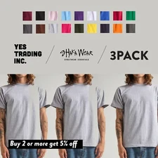 3 PACK SHAKAWEAR MENS ACTIVE SHORT SLEEVE T SHIRTS SHAKA WEAR COTTON TEE SHIRT