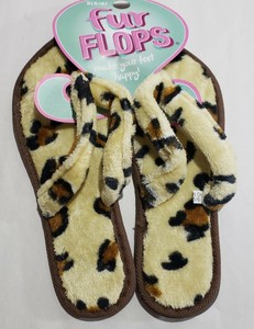 leopard fur sandals