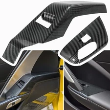 Carbon Fiber Interior Window Lift Switch Panel Cover for Corvette C7 2014-2019