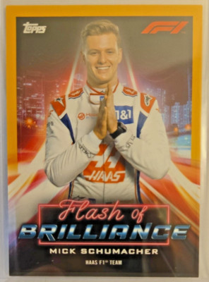 2022 Topps Formula 1 F1 Mick Schumacher FOB-MS Gold /50 Flash of Brilliance