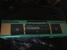 Vtg Suntone Boom Box System AM FM Radio Detachable Dual Speakers RR3000 1996