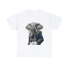 Unisex Adult T Shirt "Nautical Elegance: Dignified Elephant in CGI Art"