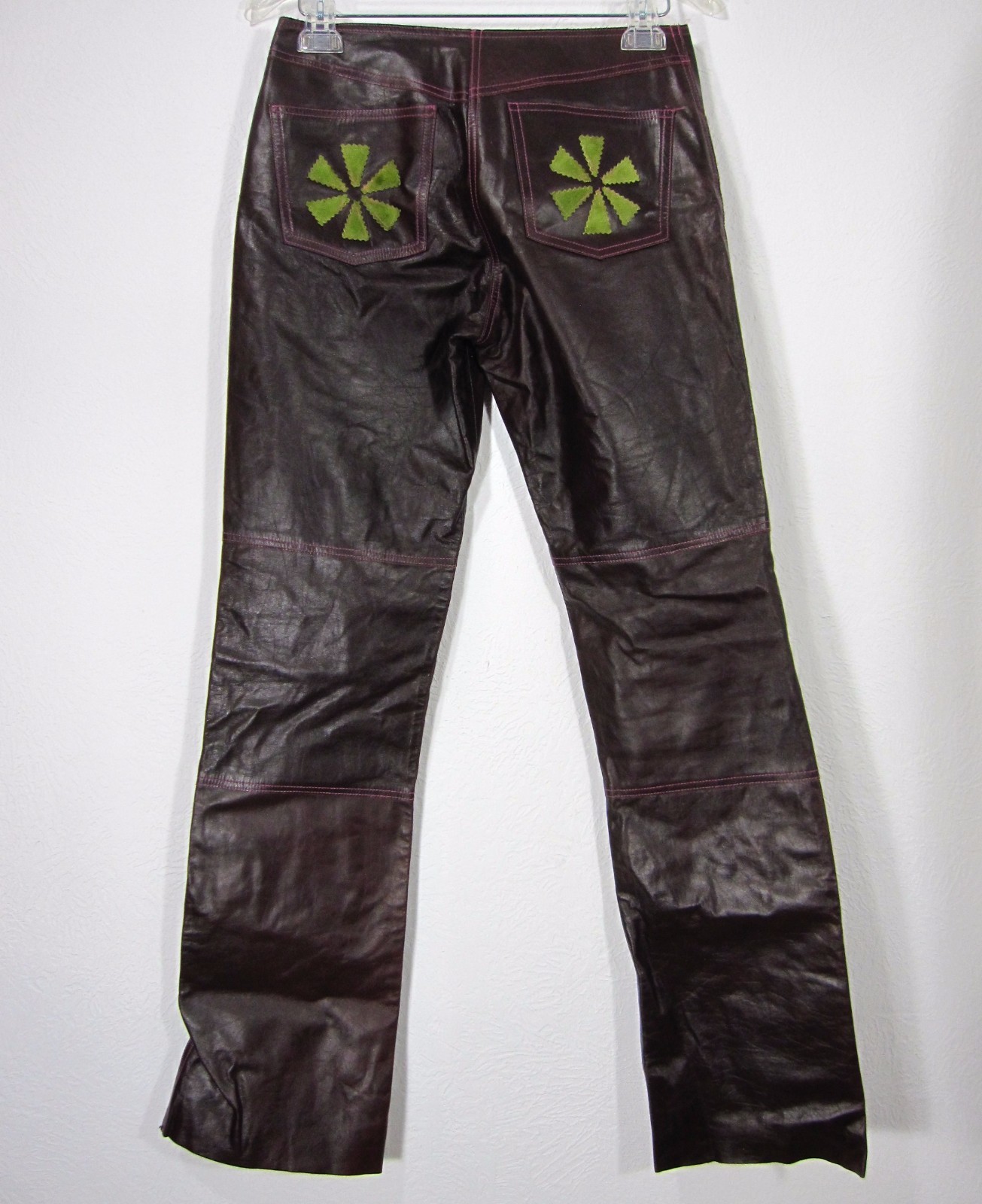 RARE ANA MUSALI LEATHER PANTS SIZE 4 DARK BROWN P… - image 1