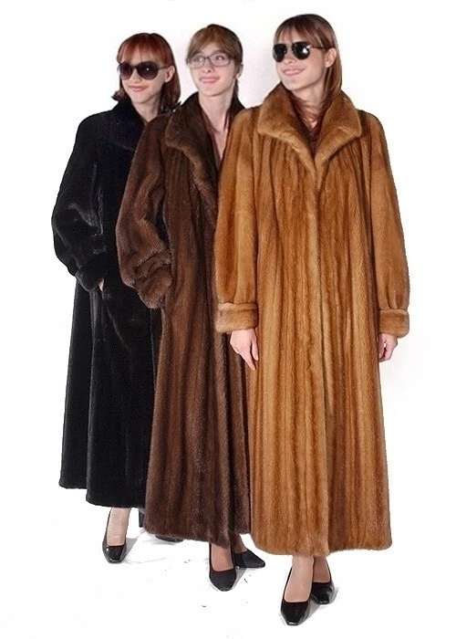 Maxi casaco feminino de pele de vison real comprimento total longo todos os tamanhos Handmad preto marrom