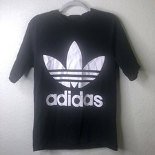 Adidas Big Trefoil Logo Tee S/S Shirt T Black Men's Size Small EUC