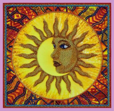 Bead embroidery kit Solar rhythms hand embroidery needlework kit
