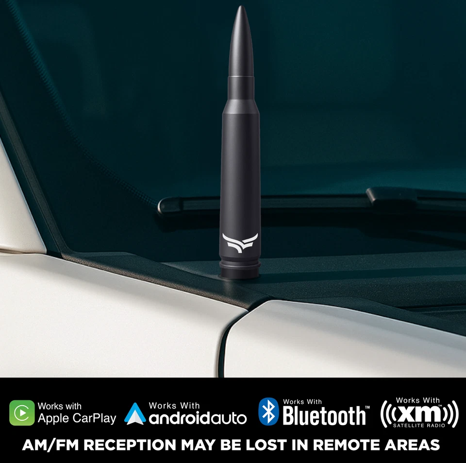 50 CAL BADASS BULLET ANTENNA® FORD F150 RAPTOR RAM BRONCO ANTI-THEFT MATTE BLACK - Image 4 of 4