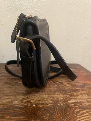 VTG COACH 347 basic Black Bag Leather Crossbody 7x10.5x2.5