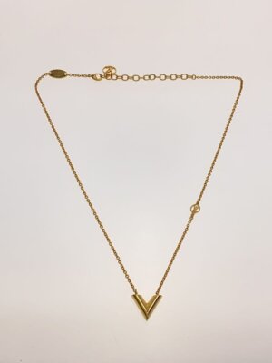 LOUIS VUITTON Necklace Gold M00857 Chain Length 45 Height