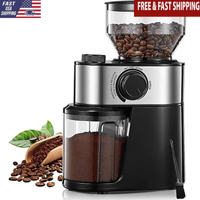 Electric Coffee Grinder with 18 Grind Settings 14-Cup Stainless Steel