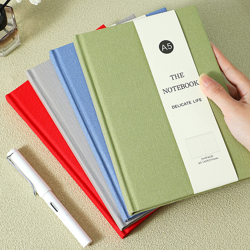 200 Page Fabric Hard Cover Journal A5 Notebook Lined Paper Writing 