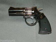 Medium Pistol Gun Revolver Jet Torch Lighter With White LED Flashlight USA