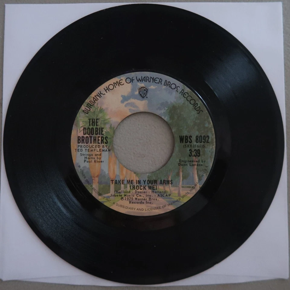THE DOOBIE BROTHERS TAKE ME IN YOUR ARMS (ROCK ME)/SLAT KEY...VINYL 45 VG 25-109 - Image 2 of 2