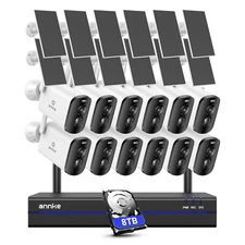 ANNKE 4MP Wireless Color PIR Security Camera System Solar Battery Two Way Audio