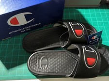 Champion IPO Big C Logo Slide Sandals - Black/Black Men's Size 13 - New