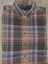 Mens Cremieux Collection Long Sleeve Plaid Button Front Shirt Size XL - EUC