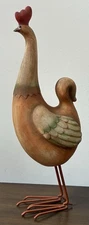 Rooster Chicken Handcarved Wood Primitive Folk Art Figure Rustic Farmhouse Decor