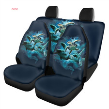 Horse Tiger Animals Print Auto Universal Front Rear Car Seat Cover 4 Pack Set