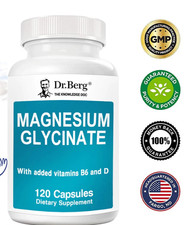 Dr. Berg's Magnesium Glycinate 400mg 120 Capsules Plant-Based USA Free Ship