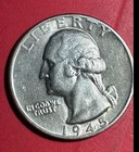 1945 US Washington SILVER Quarter! Philadelphia Mint! Choice AU! Old US Coin!