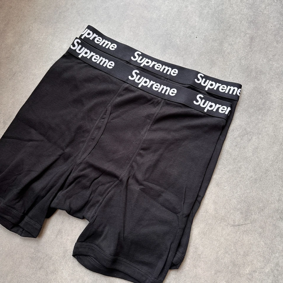 Supreme Boxer Shorts Negro Hombre Calzoncillos Streetwear Pack de 2 S M L... - Imagen 4 de 4
