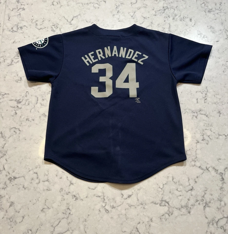 Seattle Mariners Felix Hernandez #34 Youth Jersey Navy Small 6/7 MLB - Image 2 of 4