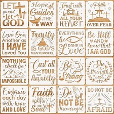 JSRQT 16Pcs Christian Inspirational Stencils, Bible Verse Motivational Quotes...