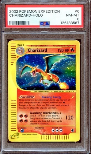 PSA 8 Charizard 6/165 Expedition E Series 2002 Pokemon Card Holo NEAR MINT