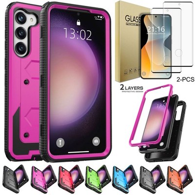 For Samsung S23 Ultra S23+ S23 FE 5G Case Rugged Rubber Cover / Screen Protector