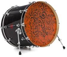Vinyl Decal Skin for 20" Bass Kick Drum Head Folder Doodles Burnt Orange