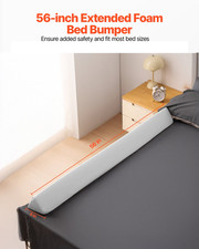 VEVOR Toddlers Bed Bumper, 56-inch Non-Slip Bed Rail Bumper, High-Rebound Foam B