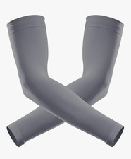 1 Pair Grey Cooling Arm Sleeves UV Sun Protect Covers For Men Women