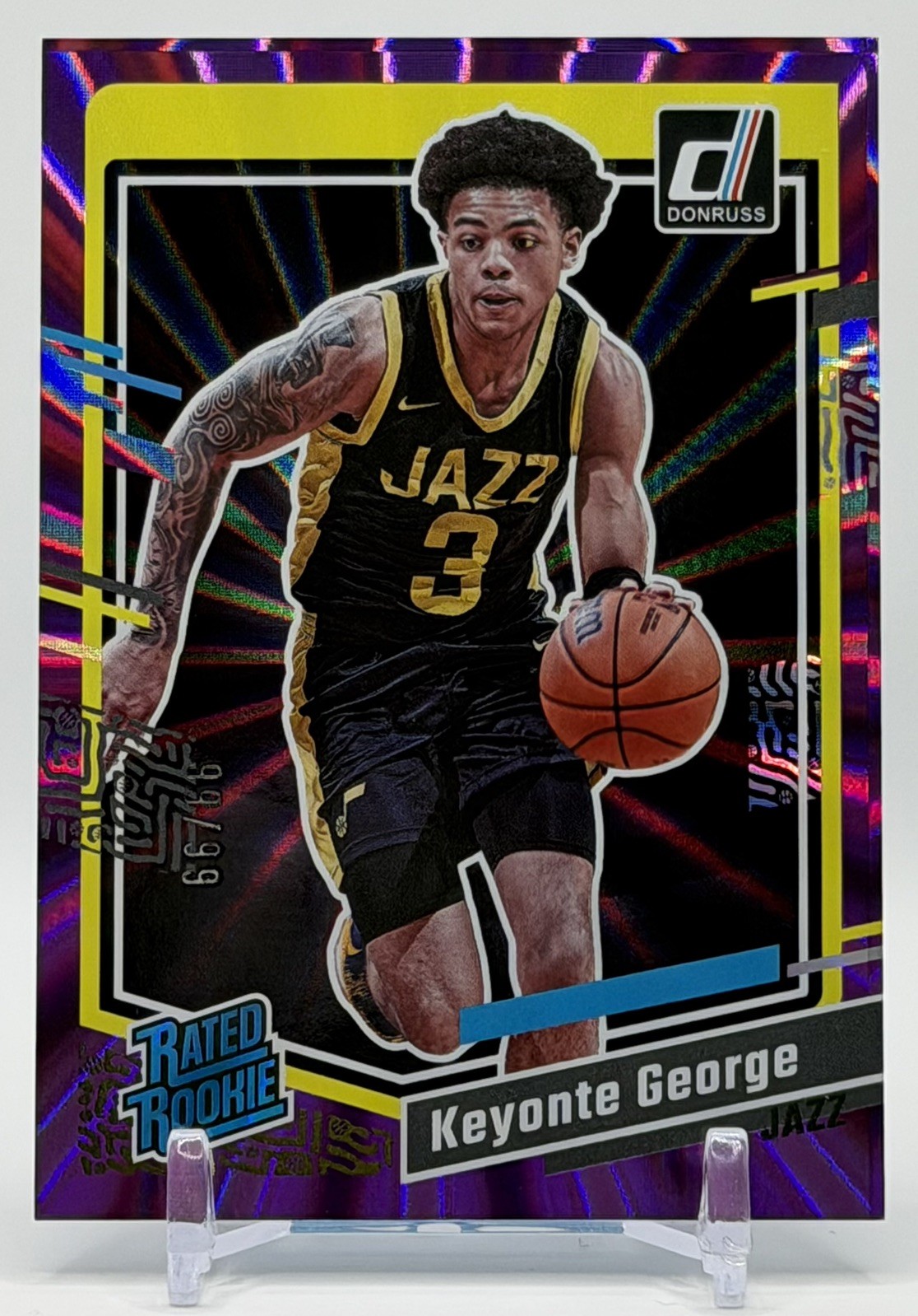 Keyonte George 2023-24 Panini Donruss #244 Purple Holo Lazer Rated Rookie 99/99