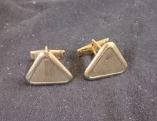 Vintage Triangle Gold Toned Cufflinks With Bullet Back