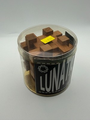 Lunatik Wooden Burr Puzzle Interlocking Brain Teaser w/ Case