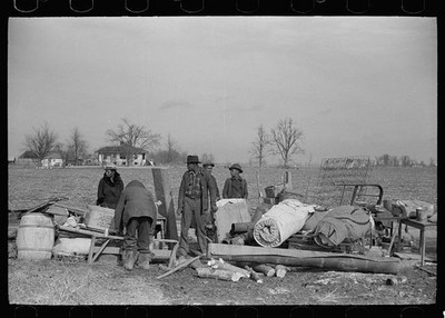New Madrid County Missouri 1939 Sharecroppers Moving Levee Mississippi River