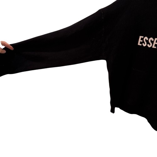 Fear Of God Essentials Black Knit Hoodie Size XL Oversized - Picture 6 of 9