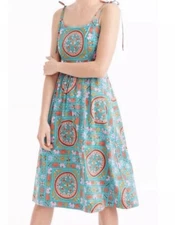 J Crew X Drakes London Dress Tie Shoulder Size 00