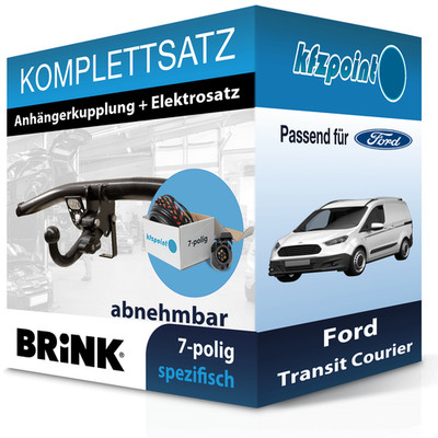Für Ford Transit Courier 14-23 BRINK Anhängerkupplung abnehmbar + 7polig E-Satz