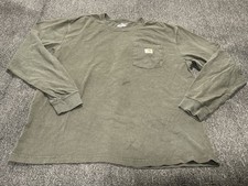 Carhartt Loose Fit Men's Green Long Sleeve T-Shirt Regular Large Pocket