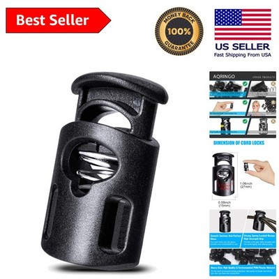 Durable 35 Pcs Black Cord Locks with Spring Grip - Ideal for Secure Drawstrings