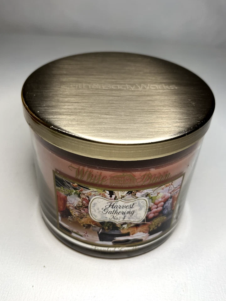BATH & BODY WORKS BLANCO GRANERO RECOLECCIÓN 3 MECHAS VELA PERFUMADA 14,5 OZ RARA Foto 3 de 4
