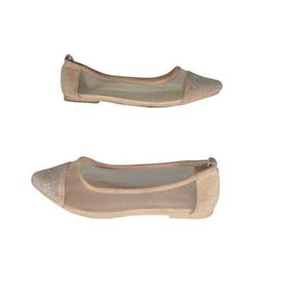 Juicy Couture Penny Ballet Flats Mesh Glitter Toe Women's US 7