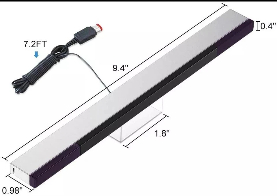SENSOR BAR FOR NINTENDO WII & WII U WITH STAND WIRED INFRARED RECEIVER - NEW - Image 2 of 3