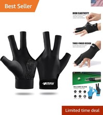 Billiard Pool Glove for Left Hand 3 Finger, Durable Double Stitching, Snooker...