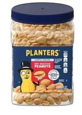 PLANTERS Lightly Salted Dry Roasted Peanuts, Party Snacks, Plant-Based Protein,